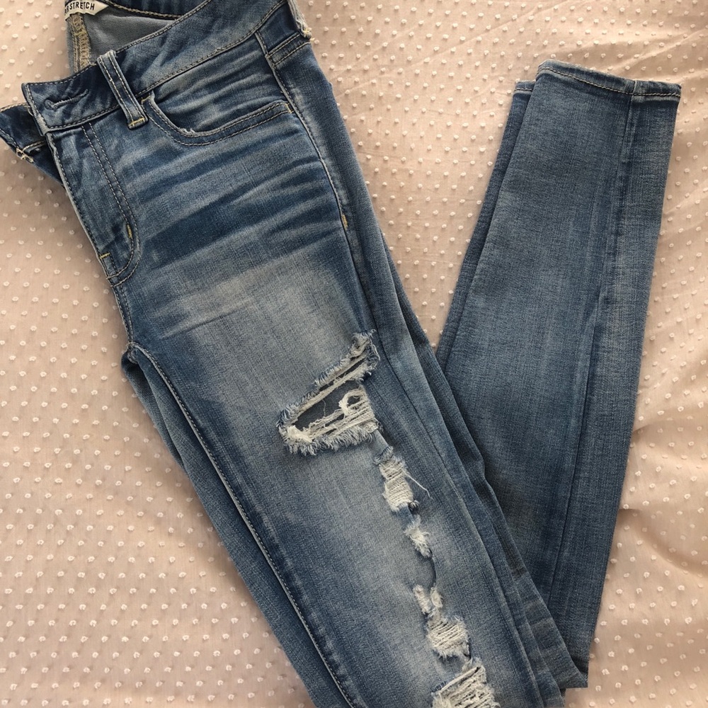 Blue ripped jeans